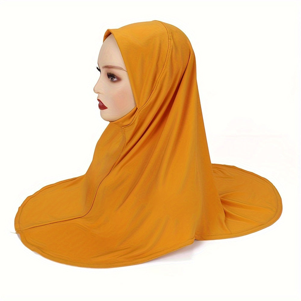 Women's Solid Color Amira Hijab Breathable Lightweight Muslim Headscarf