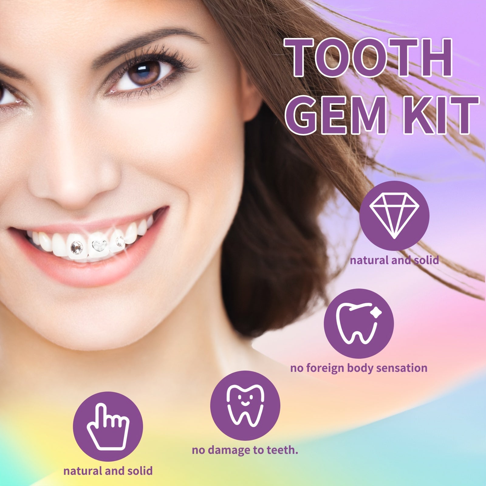 DIY Tooth Gem Kit 120pcs Crystals Diamonds Teeth Jewelry with Glue