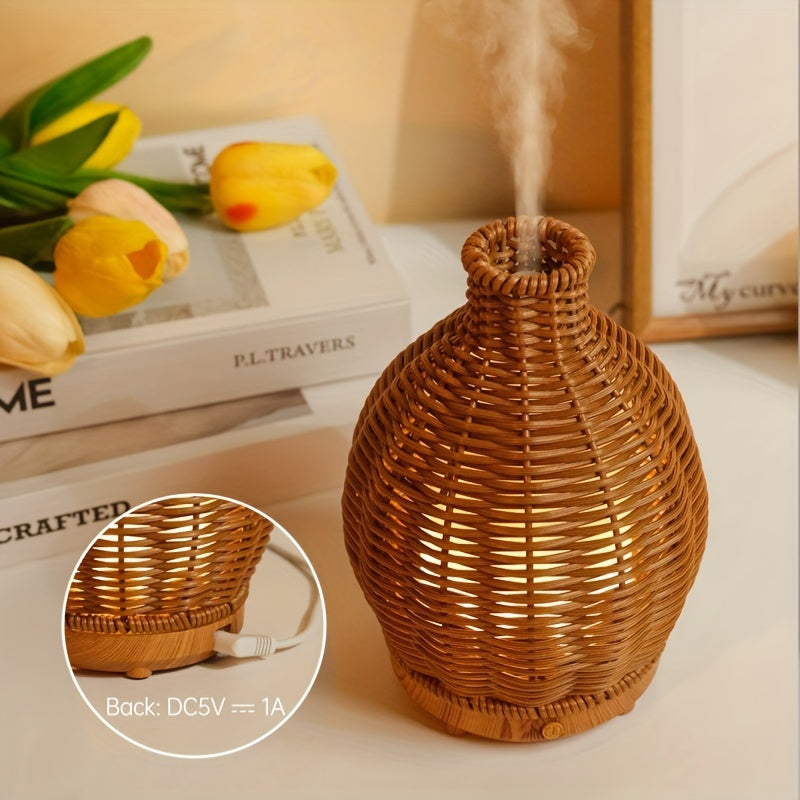 Wicker Humidifier for Sleep and Relaxation with Aromatherapy for Bedroom Office Travel