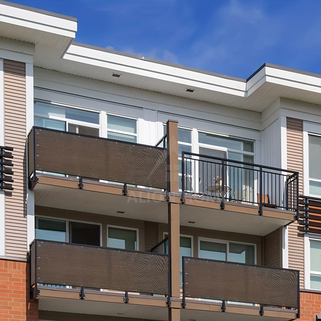 Outdoor Brown Plastic Mesh Privacy Screen for Balcony Shade and Wind Protection