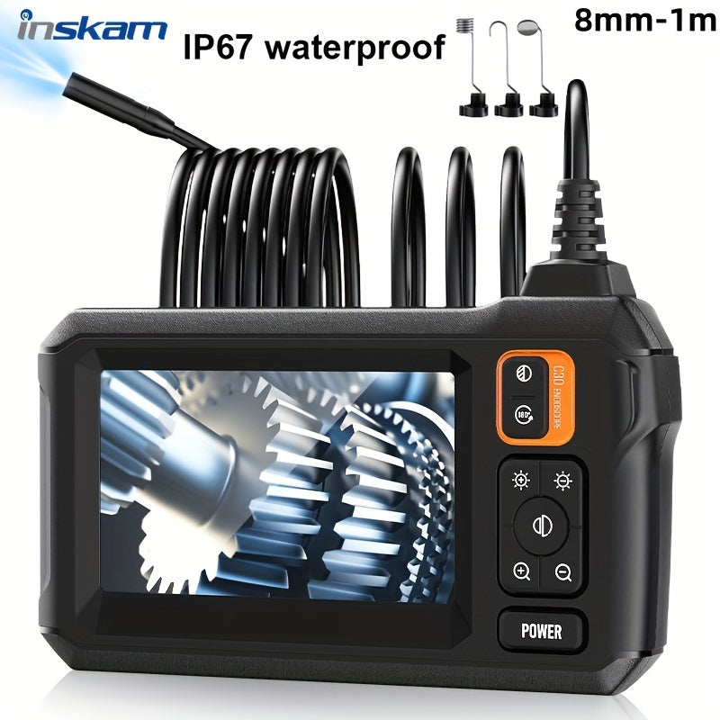 HD 4.3 Inch Industrial Endoscope with 8mm Lens and Extendable Cable 1/5/10m