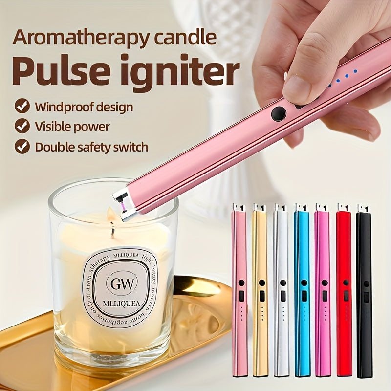 Rechargeable Metal Windproof Candle and BBQ Lighter with Safety Switch