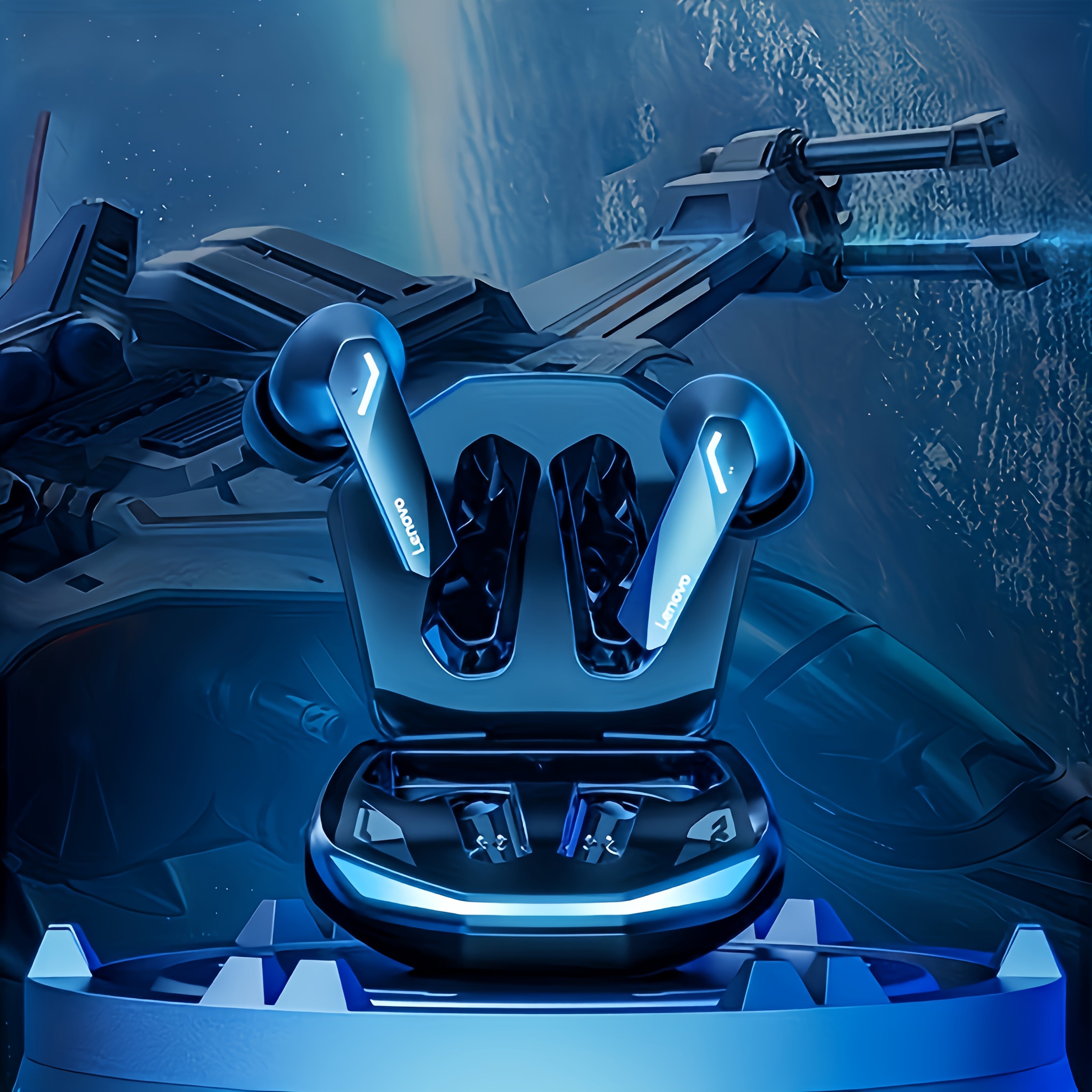 Lenovo ThinkPlus GM2 Pro simsiz quloqchinlari aqlli shovqinni bekor qilish, yuqori sifatli ovoz, USB-C zaryadlash qutisi va har kuni qulaylik uchun zamonaviy qora dizayn bilan ta'minlangan.