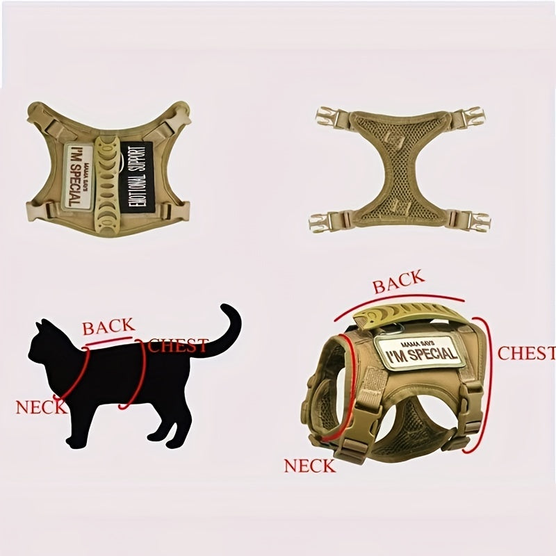 Adjustable Polyester Cat Harness Set with Leash for Walking