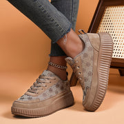 Women’s Lightweight Breathable Lace-Up Casual Sneakers for All Season
