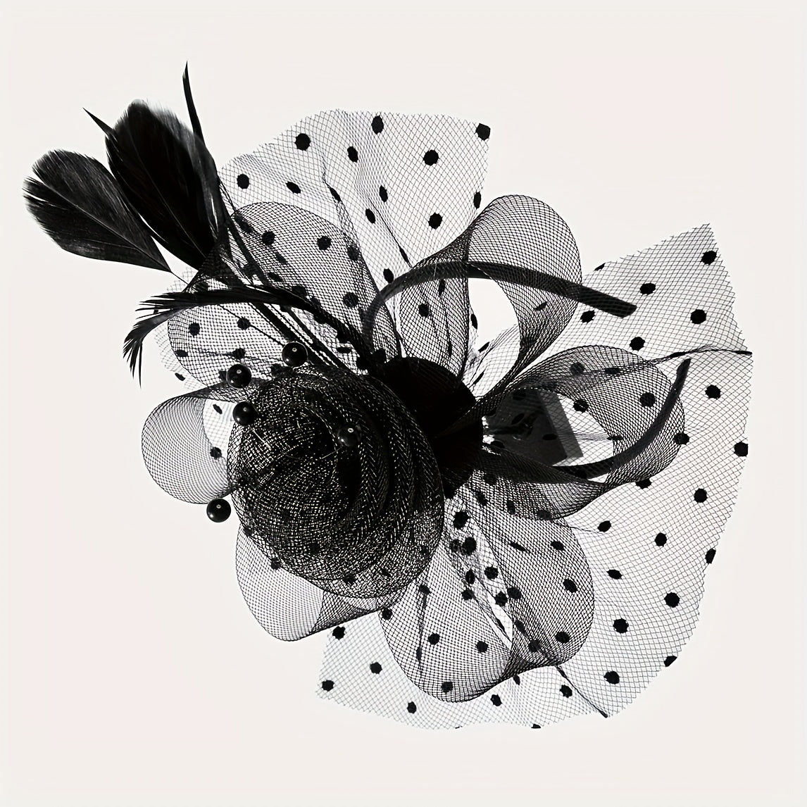 Women's Flower Mesh Faux Feather Fascinator Headband for Tea Parties and Weddings