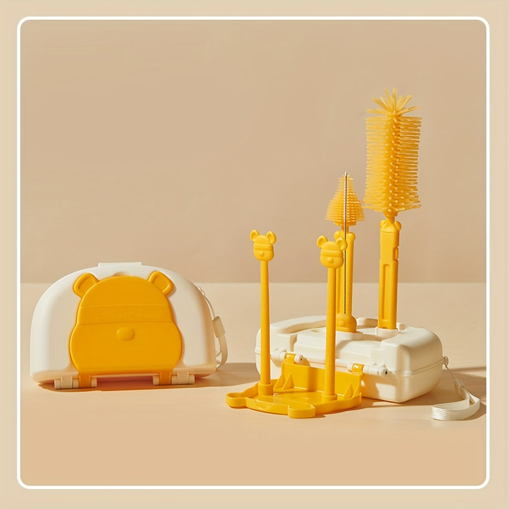 3-in-1 Silicone Bottle Brush Set with Pacifier Cleaner and Storage Box