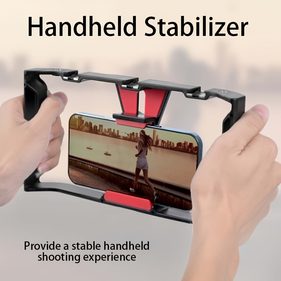 Ручной стабилизатор камеры с микрофонной стойкой, материал ABS, 3 порта холодной обуви