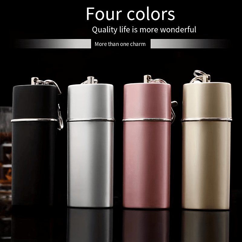 Portable Metal Ashtray with Keychain Durable Compact for Outdoor Use