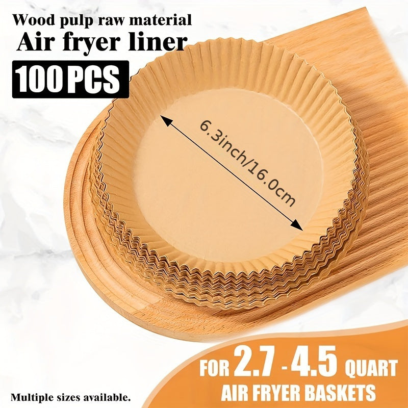 100 Pieces Non-Stick Parchment Paper Liners for Air Fryers Microwave Oven Baking