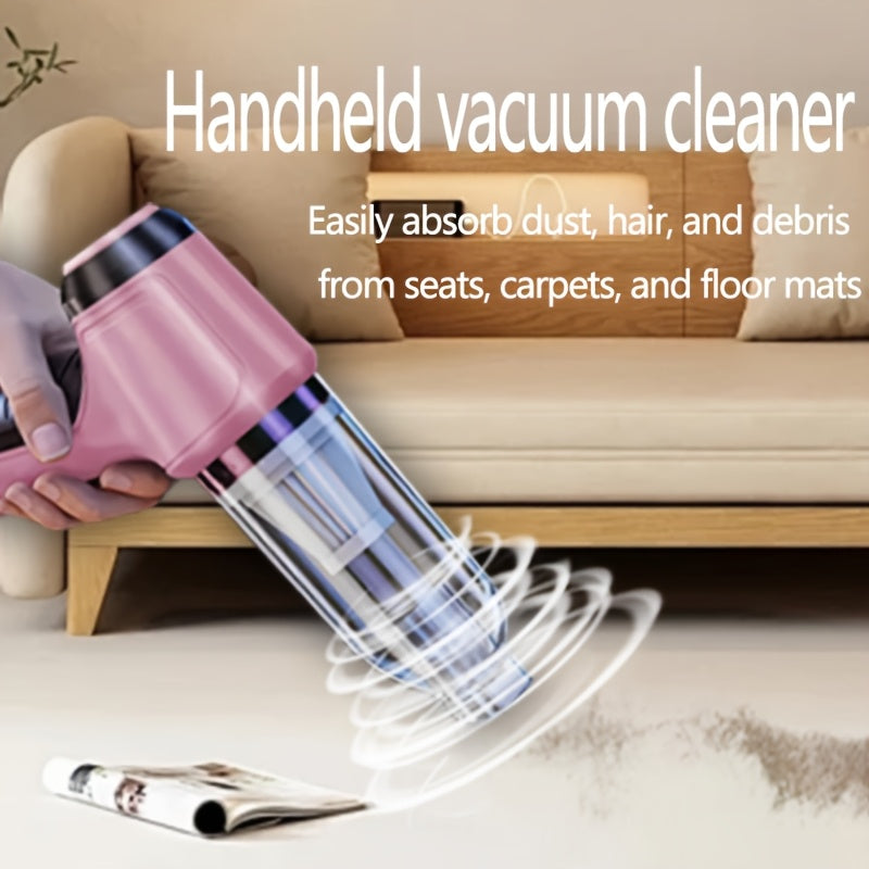 Pink Handheld Vacuum Cleaner for Car and Home Use With Blower and Suction