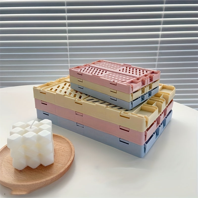 Folding Storage Basket for Stationery and Small Items Stackable Collapsible