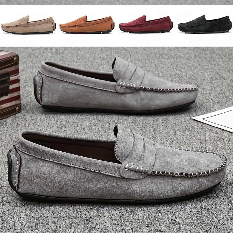 Men's Casual Loafers Fabric Slip-On Non-Slip Round Toe Comfortable Durable Shoes