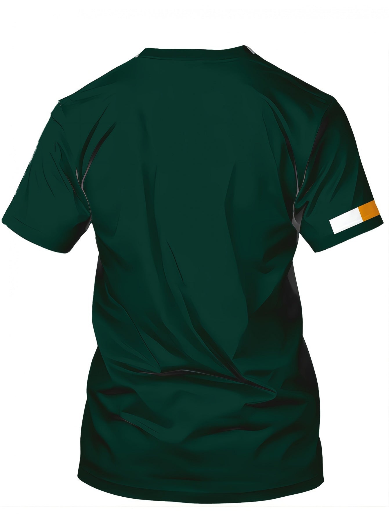 Men's Green Crew Neck T-Shirt with 3D Digital Letter Print Breathable Polyester Summer Short Sleeve Sports Streetwear