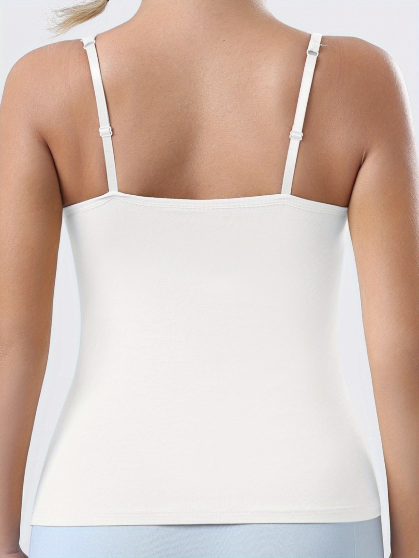 Plus-Size Women's Breathable Adjustable Strap Vest with Built-in Bra Pad