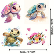 Calcomanía de coche 4-en-1 Tortuga Vinilo Pegatina para parachoques de camión