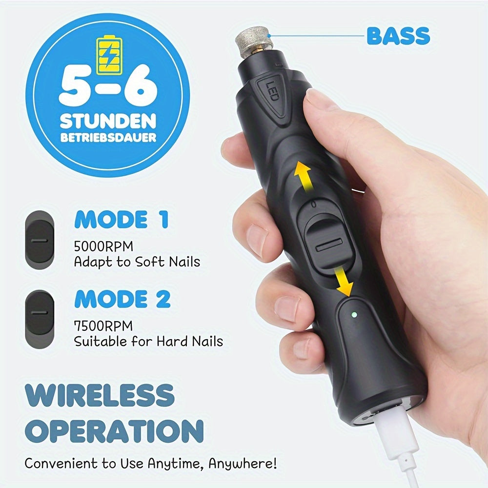 Quiet Pet Nail Grinder for Dogs and Cats with LED Light Rechargeable 2 Speeds