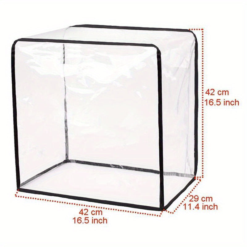 PVC aralashtirgich qopqog'i, shaffof va suv o'tkazmaydigan, 42.01x28.35x42.01 sm, chang o'tkazmaydigan aralashtirgich himoyachisi, oshxona saqlash va uyda foydalanish uchun, saqlash sumkasi bilan birga