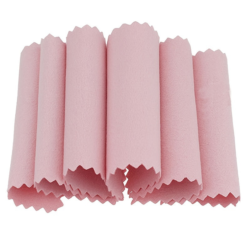 Pink Microfiber Cleaning Cloths for Silver Jewelry Shine Pack of 50