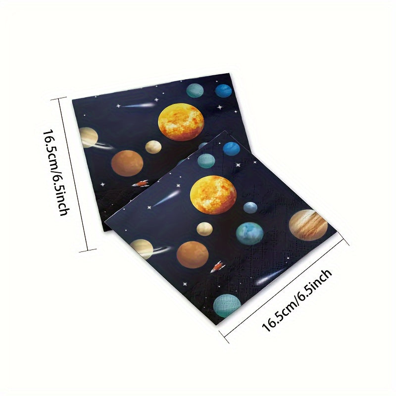 10-Piece Space Party Supplies Set Galaxy-Themed Paper Plates Cups Napkins for Birthday