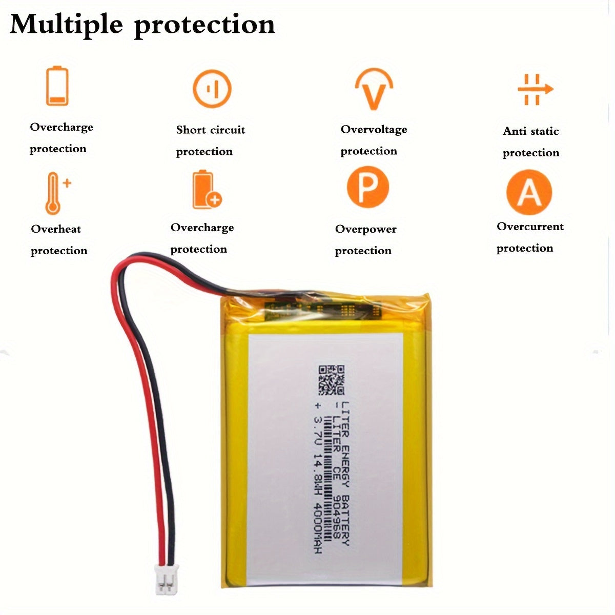 3.7V 4000mAh Rechargeable Lithium Ion Battery with LED Indicator for Toys Audio and Emergency Lighting