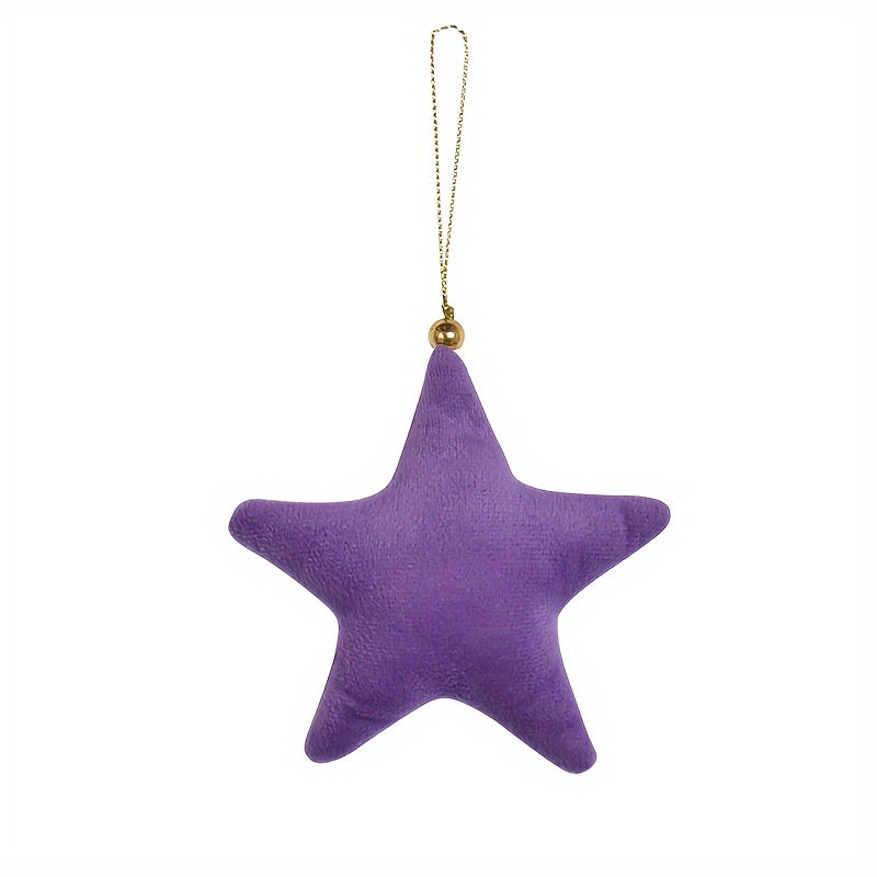 Velvet Christmas Star Ornament for Tree and Home Decoration