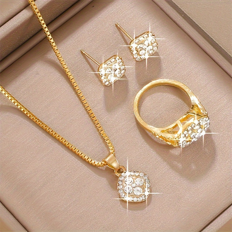 Men's Alloy Vintage Jewelry Set Necklace Earrings Ring