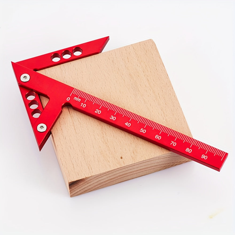 Woodworking Ruler Aluminum Alloy Blue Center Scribe with Inch and CM Measurements