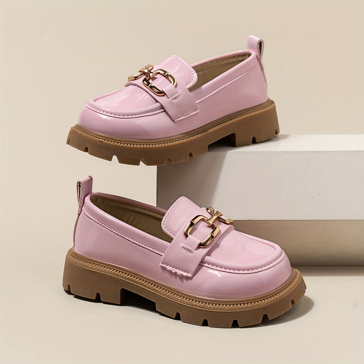 Детские лоферы с металлической пряжкой, обувь на slip-on для мальчиков и девочек