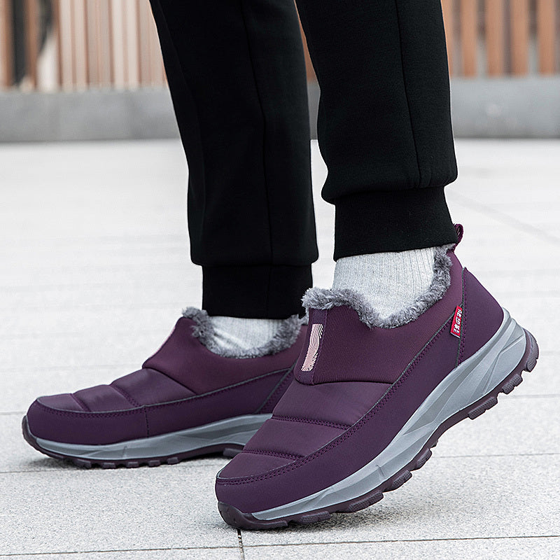 Women's Slip-On Winter Shoes Non-Slip Cushioned Indoor Outdoor Burgundy