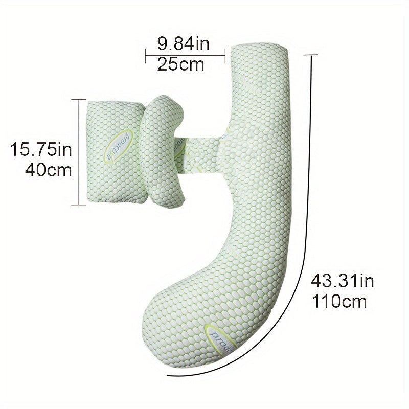 Extra Firm Cotton U-Shaped Pregnancy Pillow for Full Body Support Side Sleeping