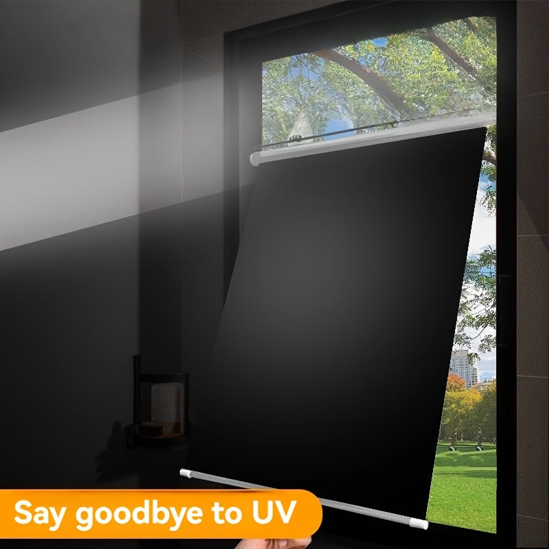 Persianas enrollables de instalación sin taladro, cortinas retráctiles para bloquear la luz y UV, para oficina, cocina, balcón