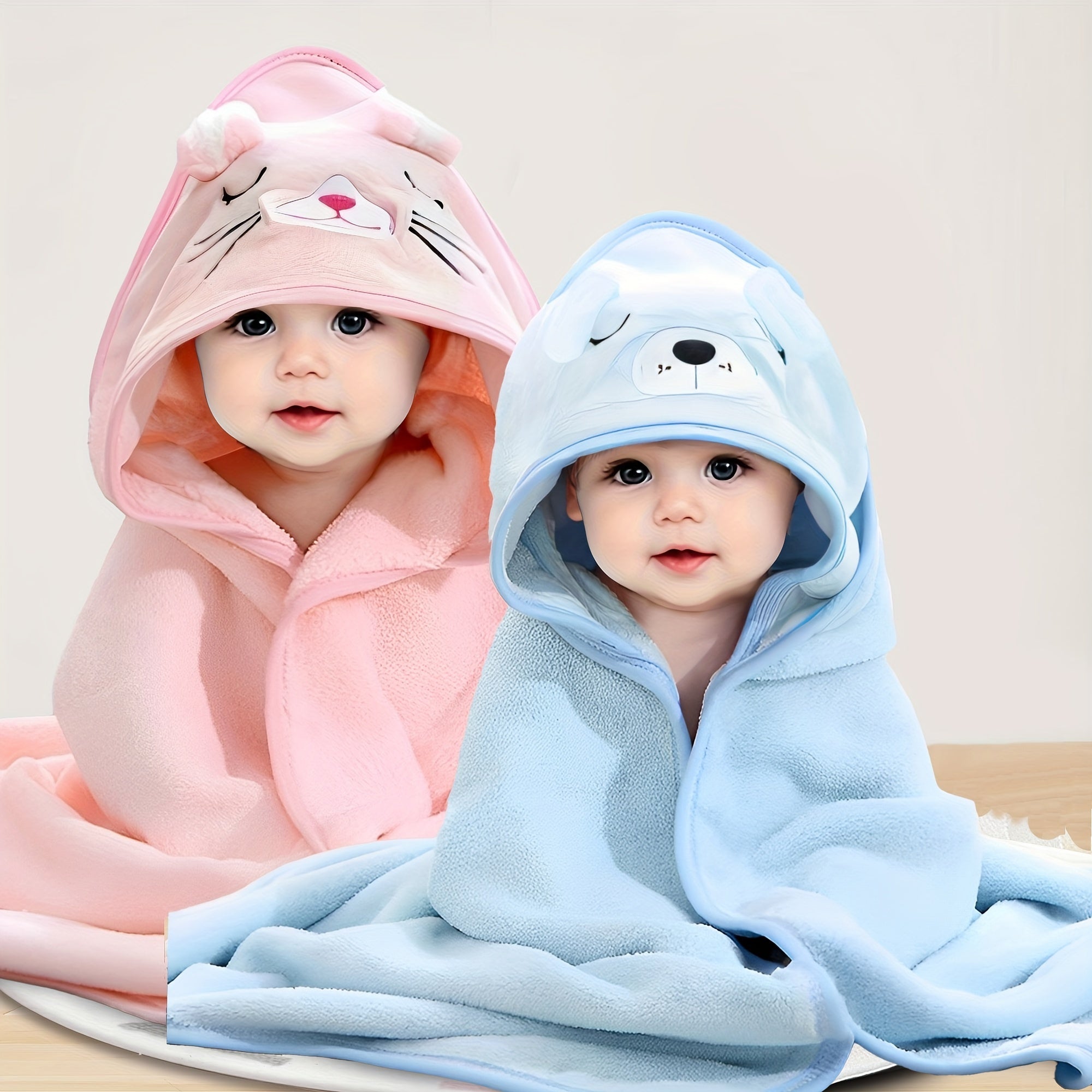 Персонализированный набор полотенец с капюшоном для купания с вышивкой и пеленальным одеялом для детей