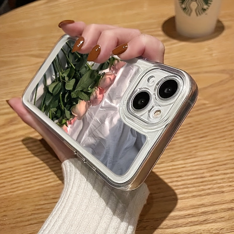 Rose Transparent TPU Phone Case for iPhone 11 to 16 Pro Max XR XS X 7 8 Plus SE2 SE3