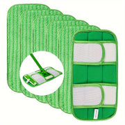 Set of 6 Reusable Microfiber Mop Pads for Wet or Dry Cleaning, 25.4-30.48 cm