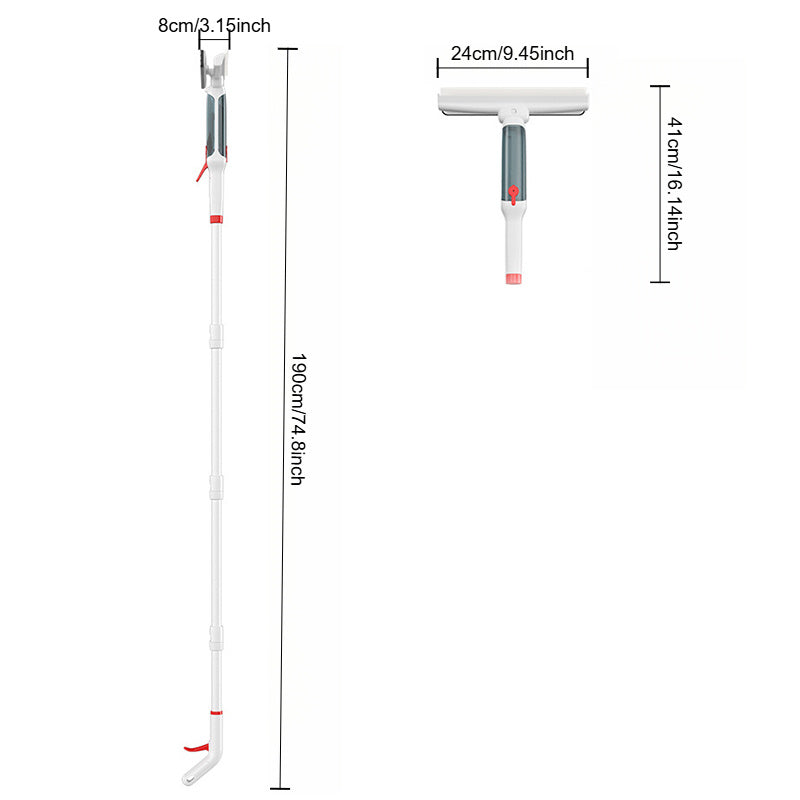 Ikki tomonlama cho'ziladigan shisha tozalagich - Yotoqxona, hammom, oshxona va yashash xonasi uchun baland derazalarni tozalashda foydalanish uchun qulay vosita