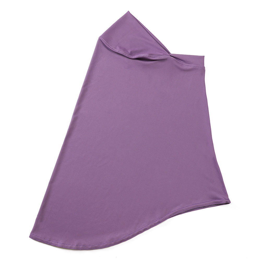 Ladies' Stretch Hijab Scarf Soft Breathable Polyester Lace Trim Full Chin Coverage in Multiple Colors