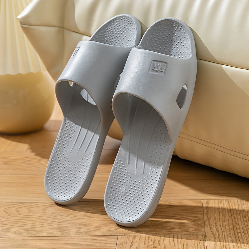 Unisex Solid Color Slip-On Slides Lightweight Bathroom Home Slides