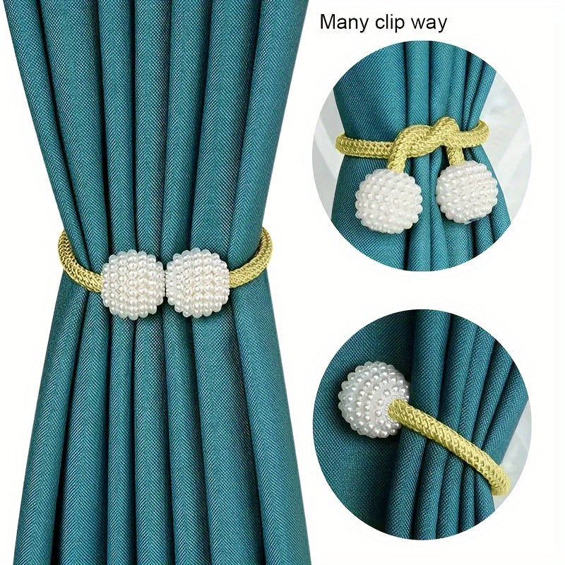 Magnetic Curtain Tiebacks Clips Rope Holdbacks for Draperies and Curtains