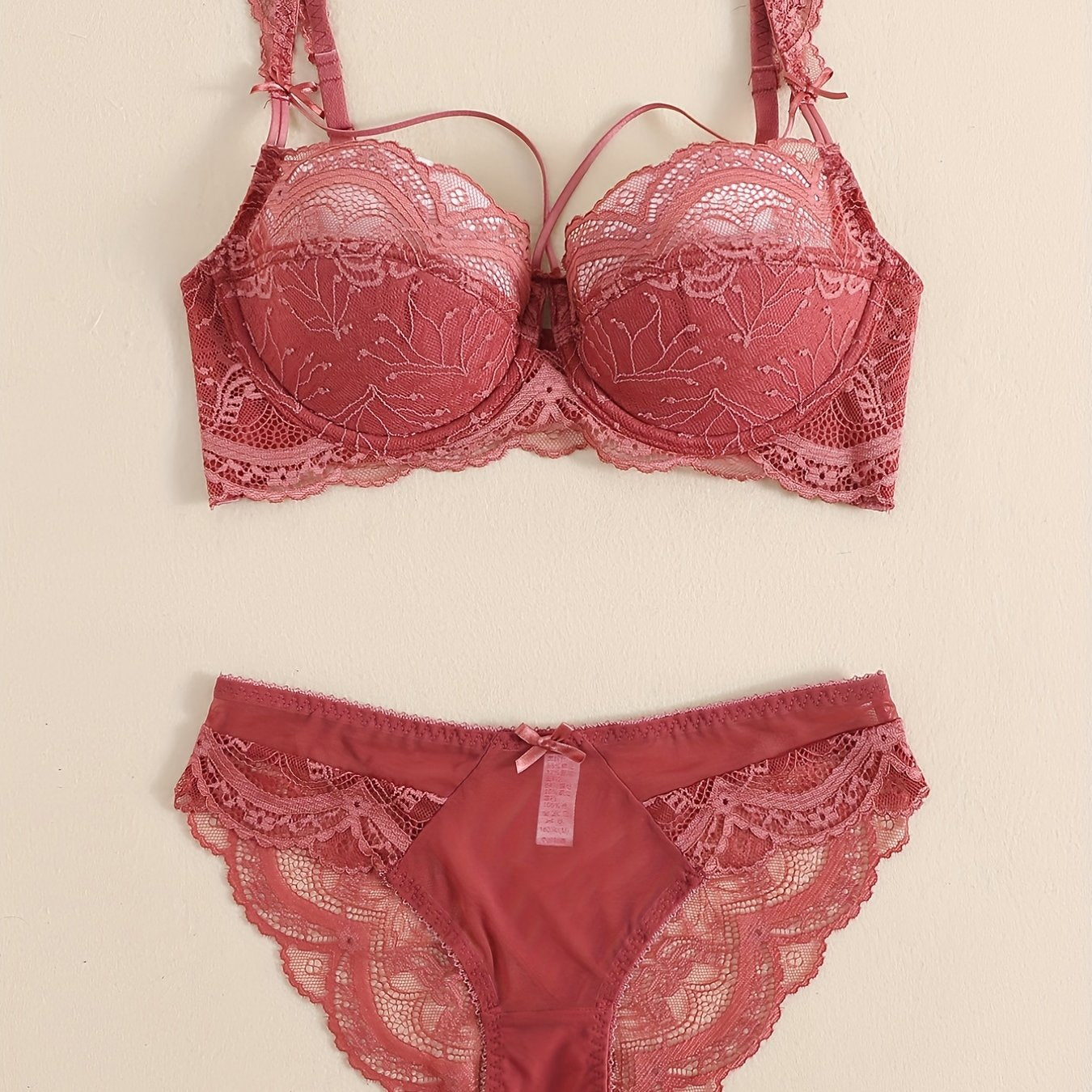 Women’s Lace Padded Bra Set Underwire Comfortable Lingerie