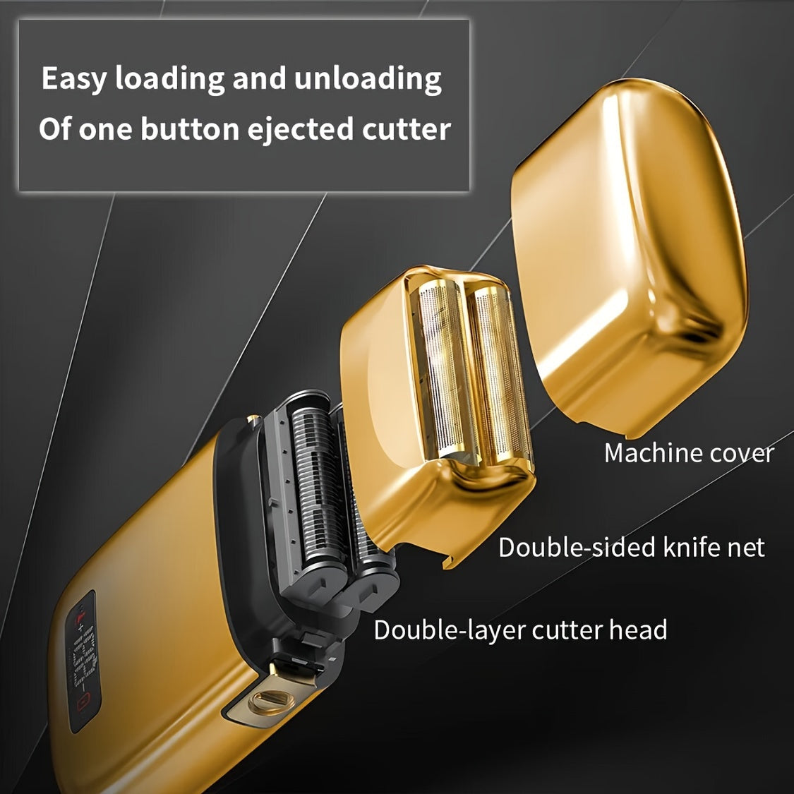 Reciprocating Electric Shaver USB Rechargeable Titanium Foil Razor LED Display 5 Speeds