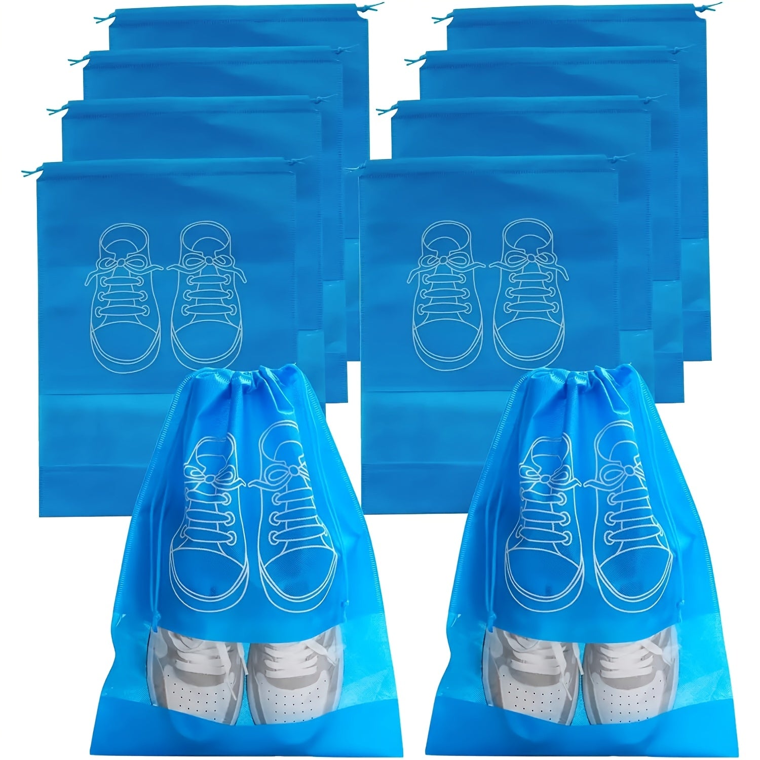 10-to'plam poyabzal saqlash sumkalar, suv o'tkazmaydigan, chiziqli chiziqli sumkalar, sayohat va tashkilot uchun