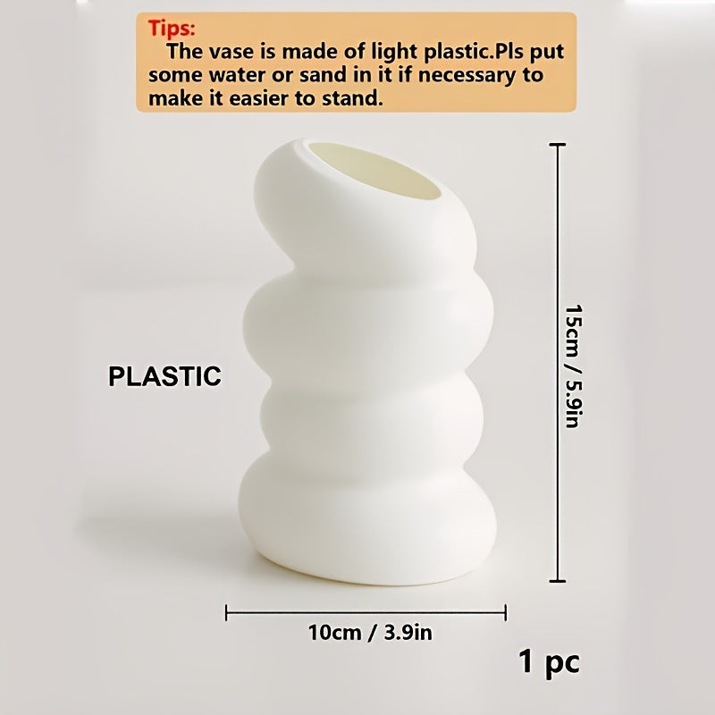 Minimalist Plastic Vase with Nordic Style, Cylinder Shape for Home Decor