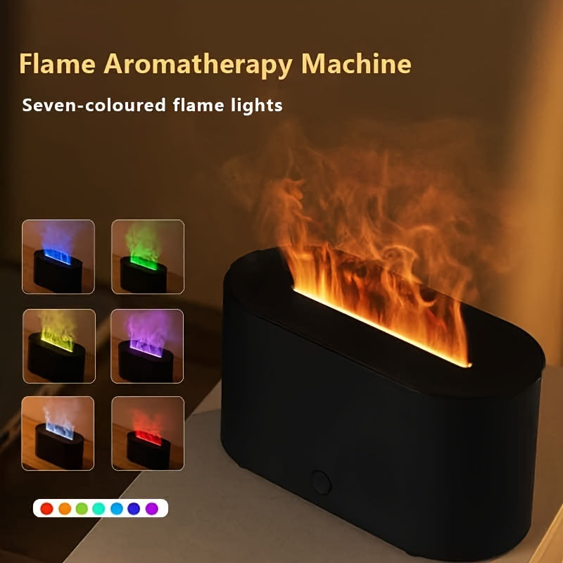 Flame Design USB Humidifier and Aromatherapy Diffuser with Night Light for Home and Office