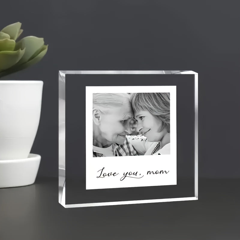 Acrylic Photo Frame for Mom Engraved Dear Mom I Love You Indoor Outdoor Decor