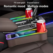 Car Interior Storage Box Voice-Activated Atmosphere Light Organizer Cup Holder