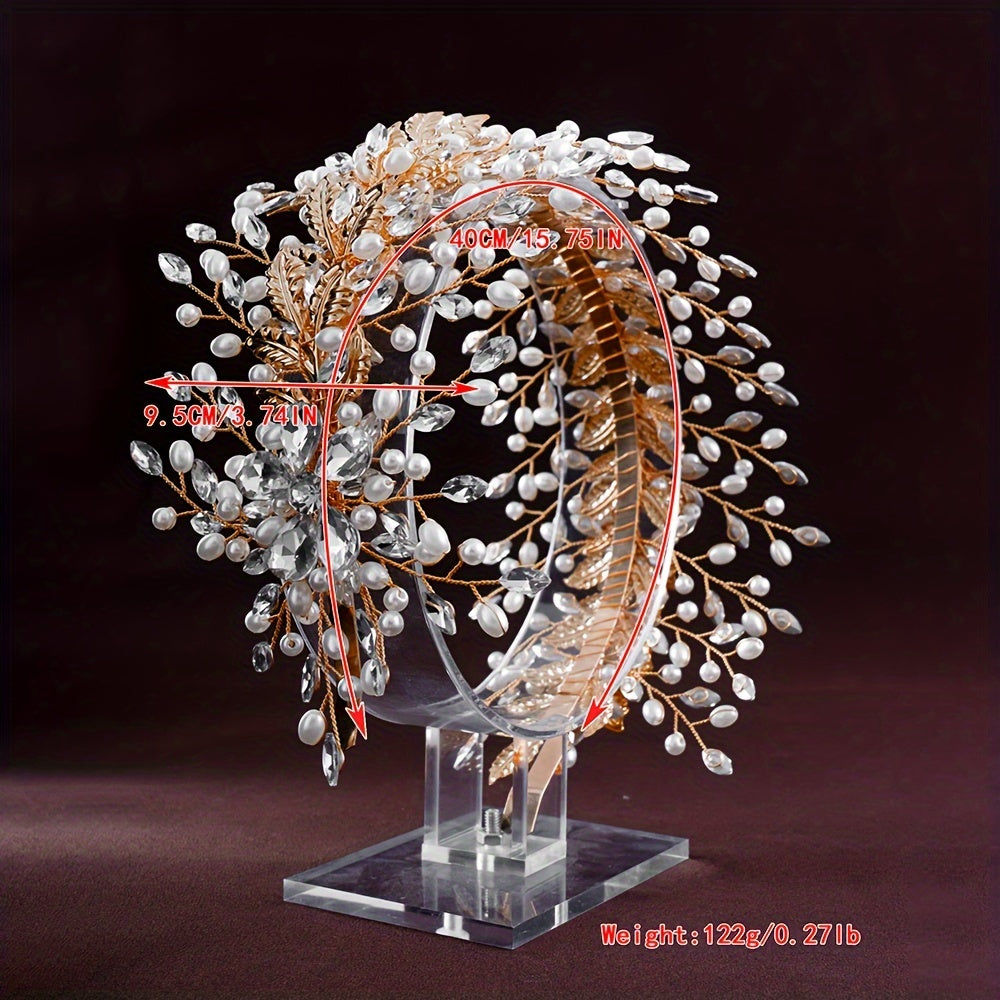 Vintage to'y taqilishi uchun rhinestones va sequin bilan bezatilgan bosh band