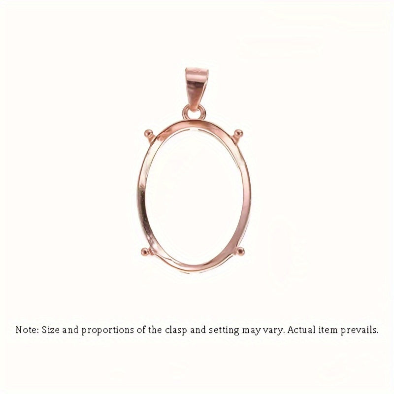 Sterling Silver Oval Prong Bezel Setting for DIY Pendant Charm Tray Various Sizes