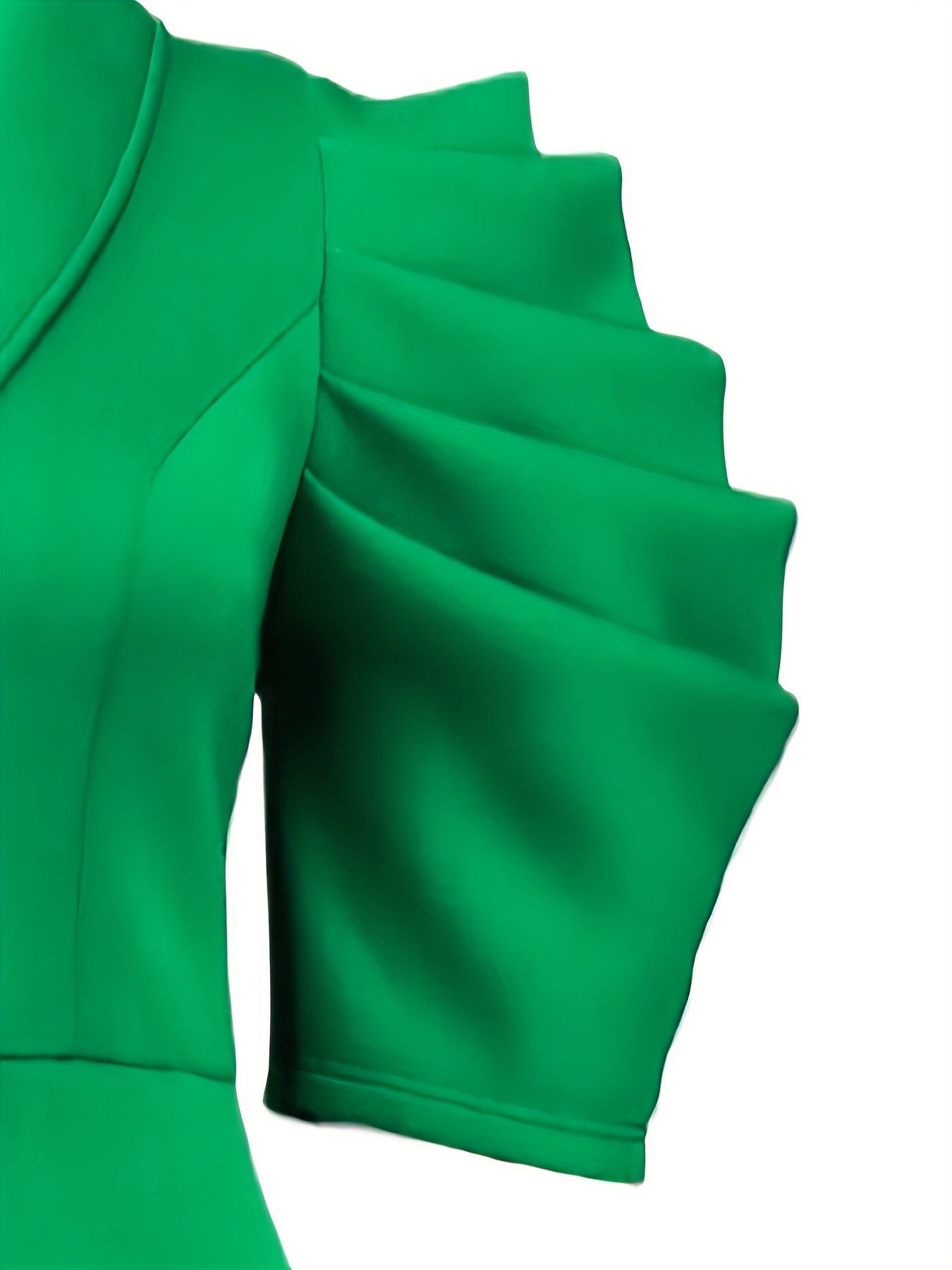 Women's Party Dress Ruffle Peplum Turndown Collar Stylish Sleeves