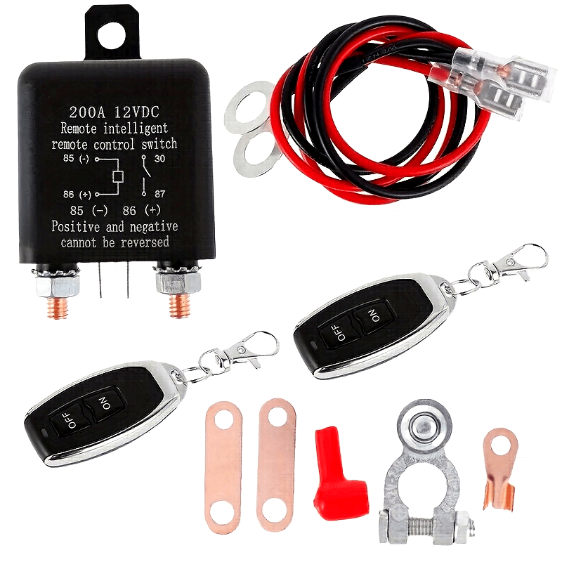 12V Car Battery Disconnect Switch Dual Remote Control Anti-Theft Isolator